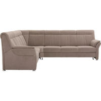ECKSOFA Beige Velours, beflockt  - Beige/Silberfarben, KONVENTIONELL, Textil/Metall (248/306cm) - Beldomo Comfort