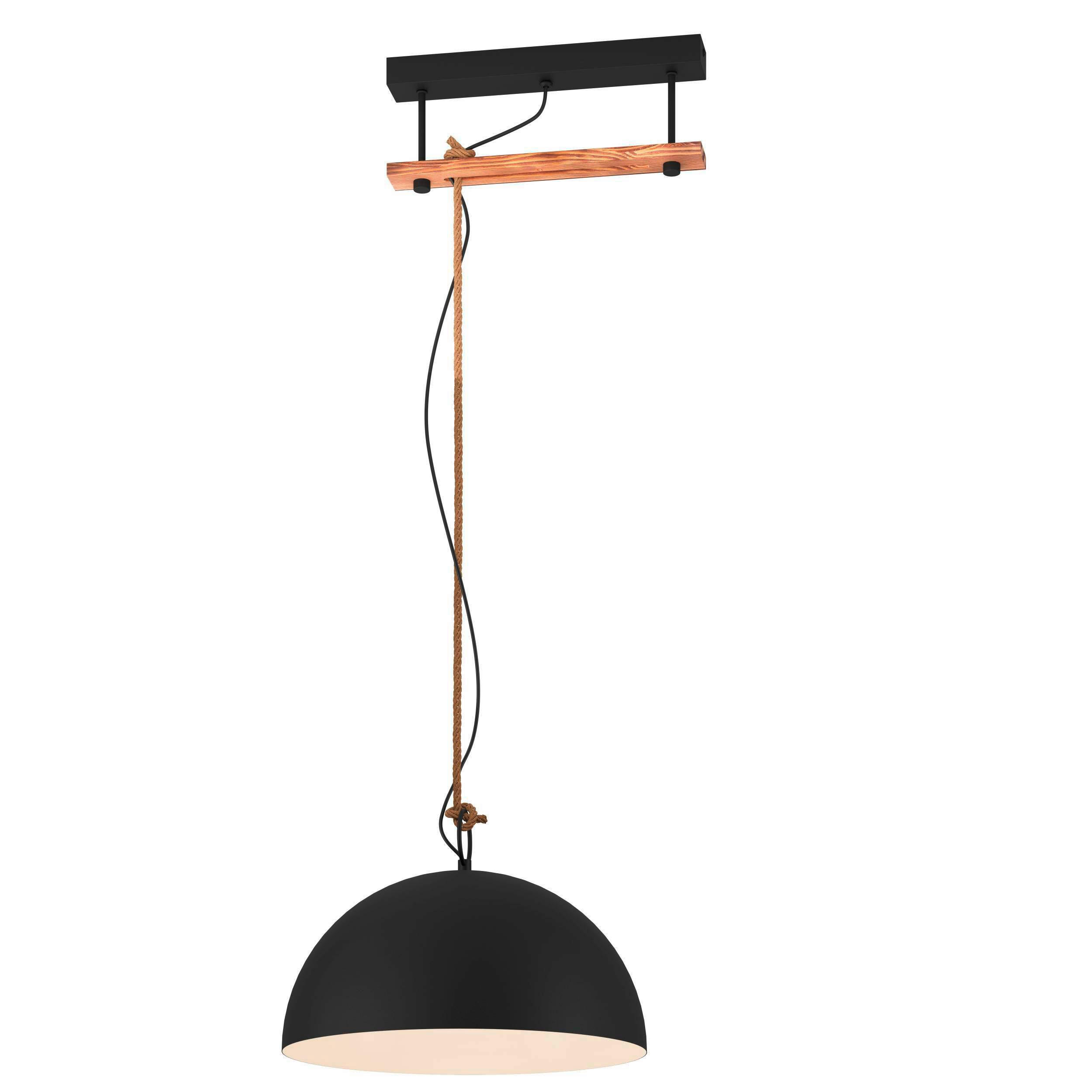 HÄNGLAMPA Hodsoll 35/40/110 cm  - brun/svart, Basics, metall/trä (35/40/110cm) - Eglo