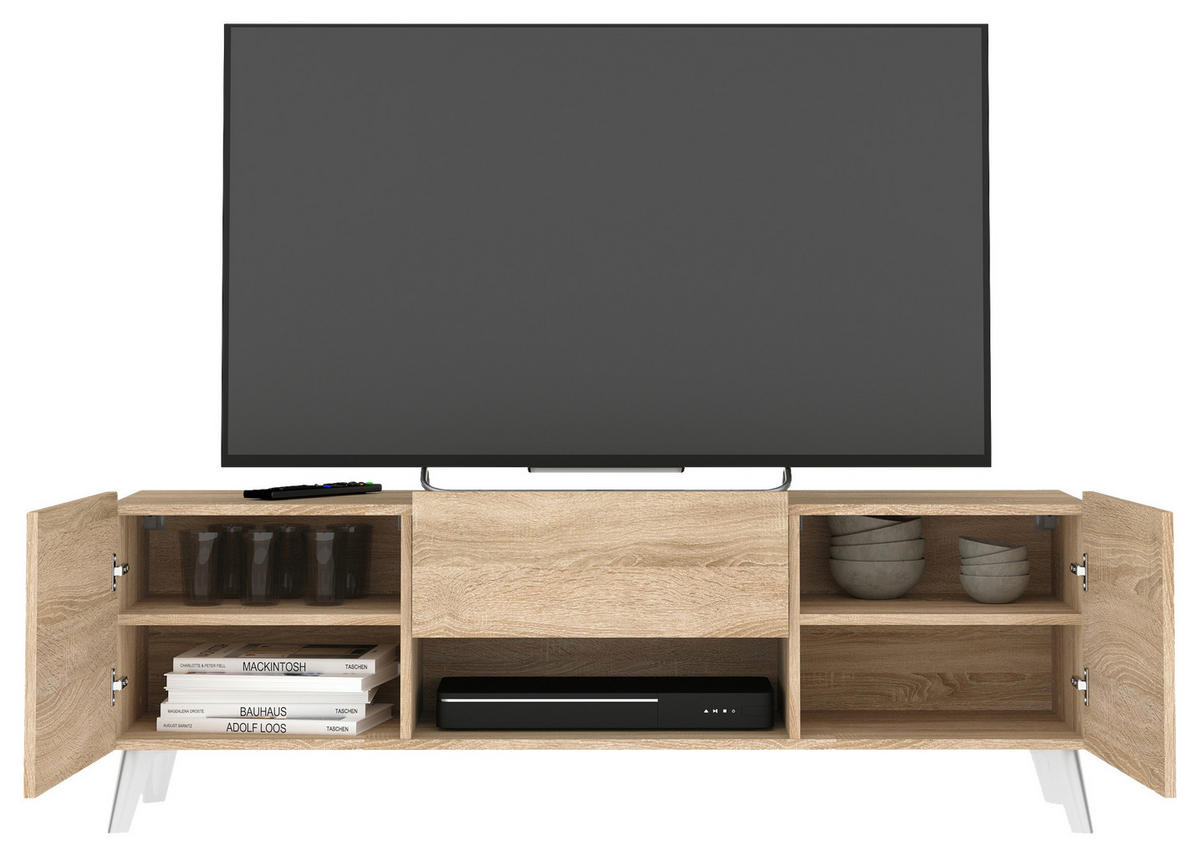 LOWBOARD  in 140/46,5/34,5 cm  - Sonoma Eiche, Design, Holzwerkstoff/Kunststoff (140/46,5/34,5cm) - MID.YOU