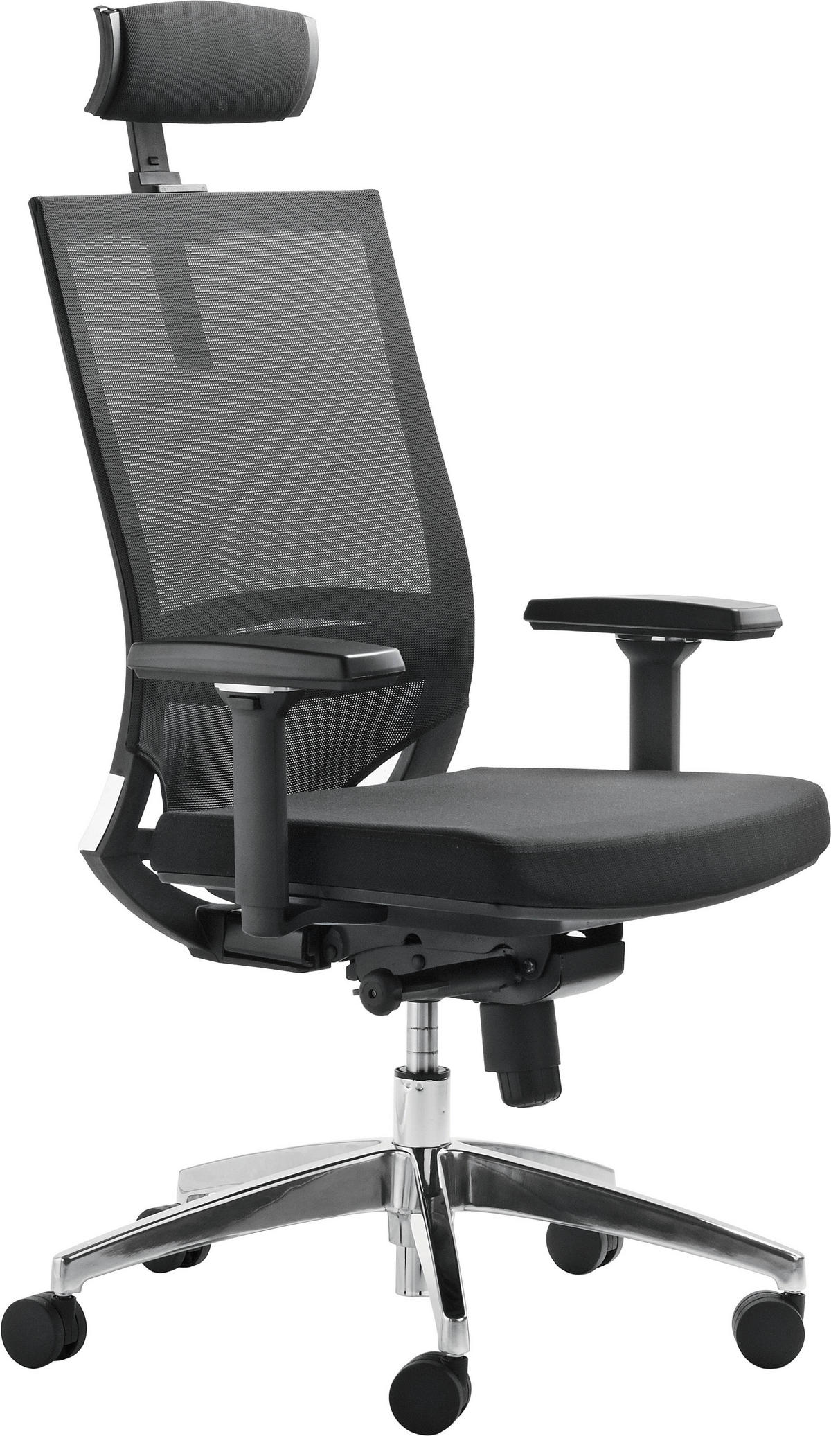 OTOČNÁ STOLIČKA, tkaná textília, čierna - čierna/hliníková, Design, kov/textil (67/116-126/44cm)