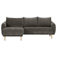 HÖRNSOFFA i flatväv mörkgrå  - mörkgrå/bokfärgad, Klassisk, trä/textil (144/230cm) - Livetastic