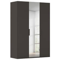 DREHTÜRENSCHRANK 151/223/61 cm,  in Graphitfarben, 3-türig  - Graphitfarben, Basics, Glas/Holzwerkstoff (151/223/61cm) - Novel