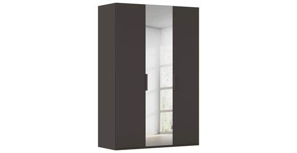 DREHTÜRENSCHRANK 151/223/61 cm,  in Graphitfarben, 3-türig  - Graphitfarben, Basics, Glas/Holzwerkstoff (151/223/61cm) - Novel