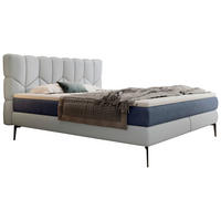 BOXSPRINGBETT 180/200 cm  in Hellblau, Dunkelblau  - Schwarz/Dunkelblau, Design, Leder/Textil (180/200cm) - Esposa