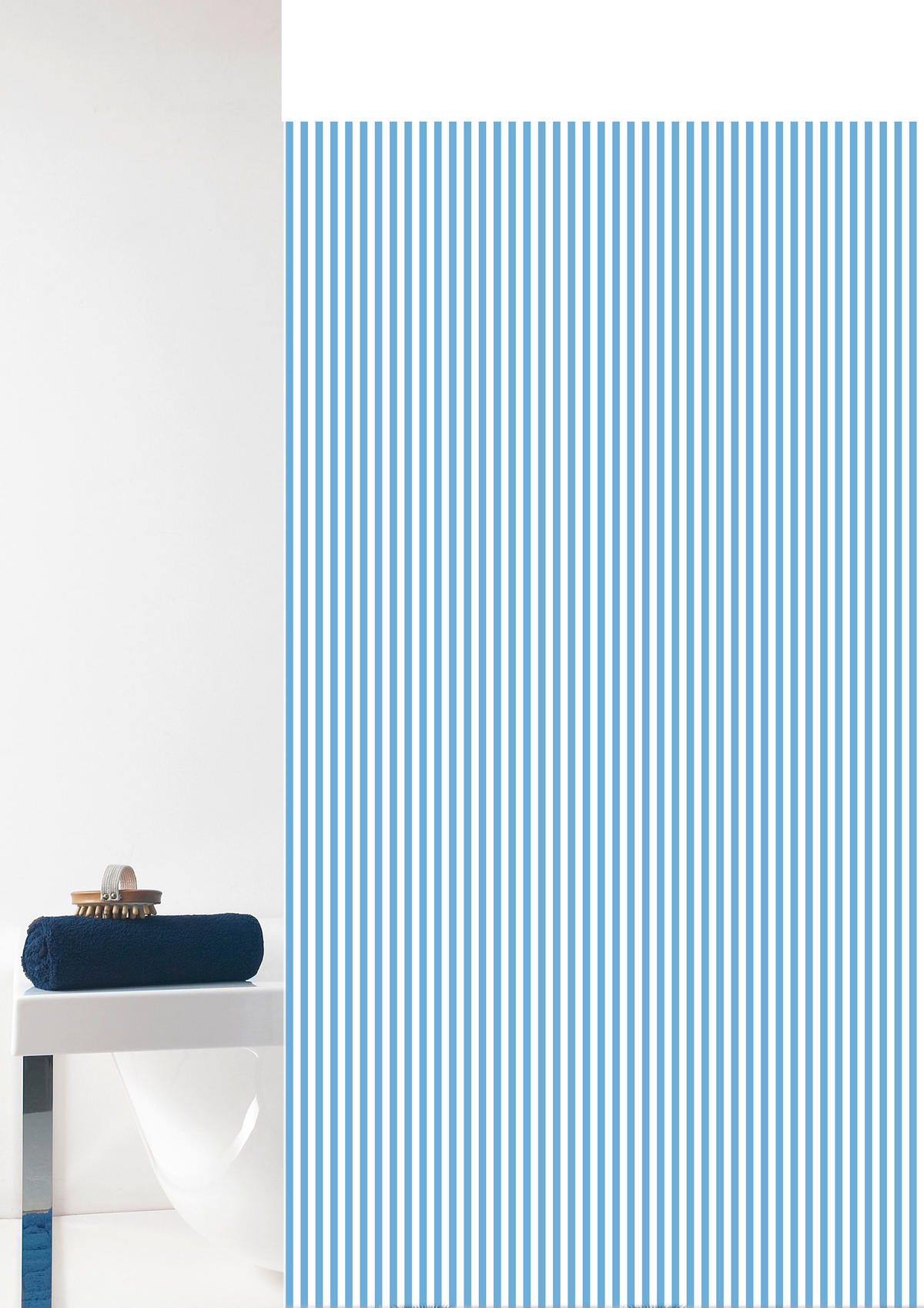 DUSCHVORHANG Vertical 180/200 cm  - Blau/Weiß, Basics, Kunststoff (180/200cm) - Grund