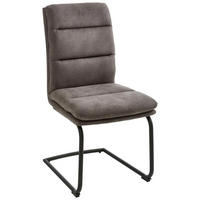 SCHWINGSTUHL   Mikrofaser  Grau  - Schwarz/Grau, Design, Textil/Metall (46/95/62,5cm) - Cantus