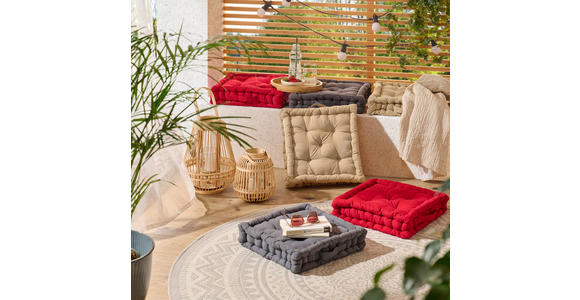 BOXKISSEN - Anthrazit, KONVENTIONELL, Textil (40/40/7cm) - Novel