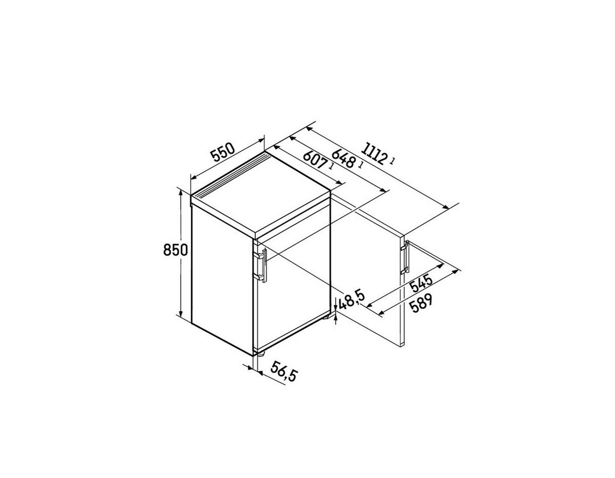 KÜHLSCHRANK 55/85/60,7 cm RC1400  - Weiß, Basics, Glas/Kunststoff (55/85/60,7cm) - Liebherr