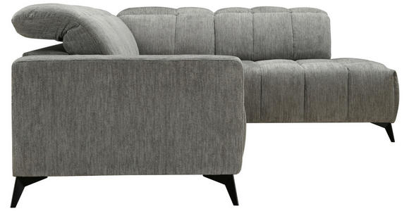 ECKSOFA Dunkelgrau Chenille  - Dunkelgrau/Schwarz, Design, Textil/Metall (293/214cm) - Xora