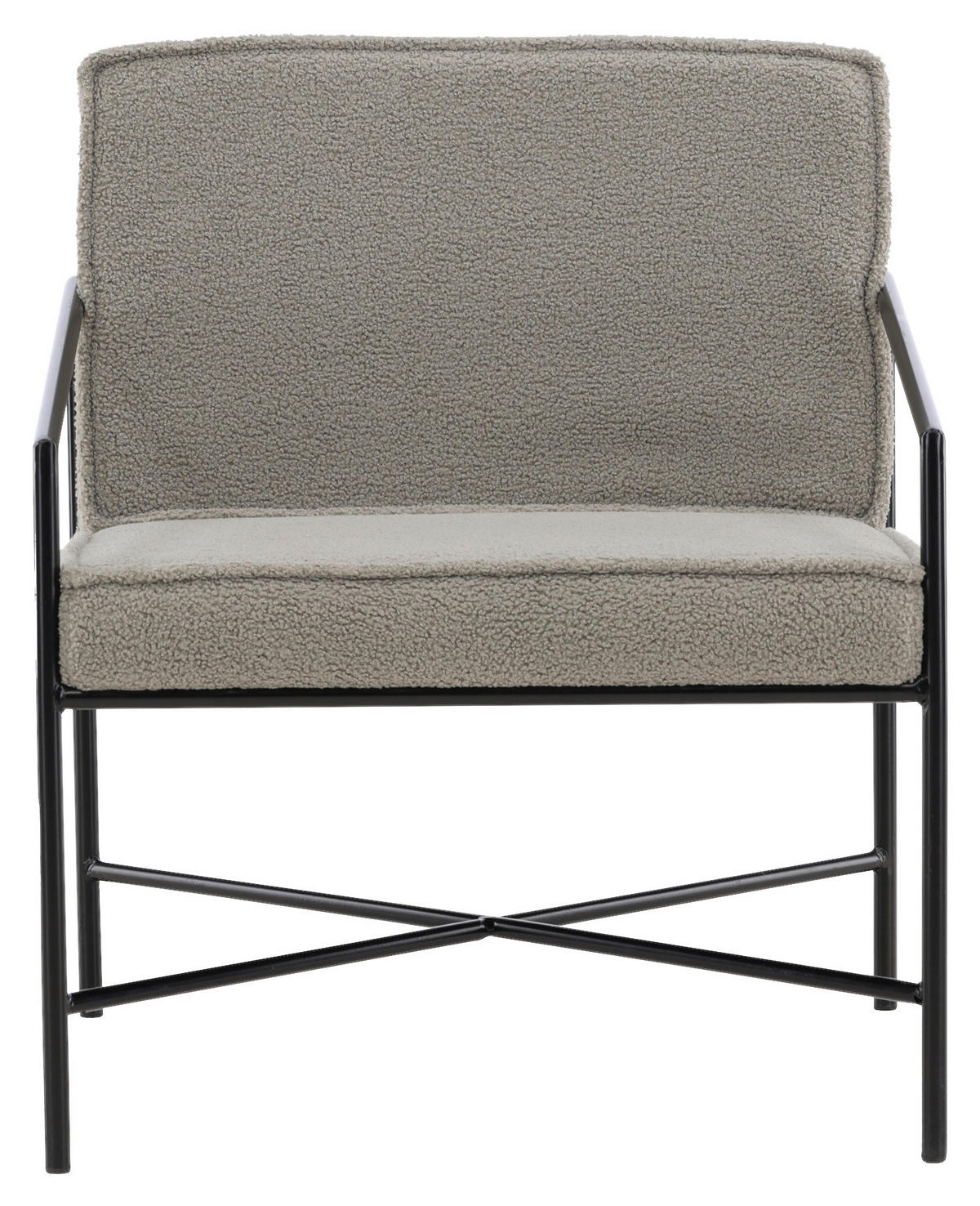 SESSEL in Teddystoff Schwarz, Beige  - Beige/Schwarz, Design, Textil/Metall (66/78/65cm) - Livetastic