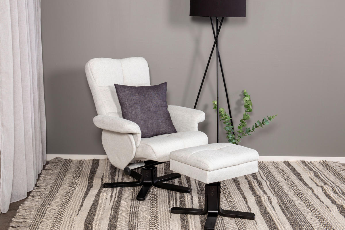 RELAXSESSELSET in Metall, Textil Schwarz, Weiß  - Schwarz/Weiß, Design, Textil/Metall (78/101/90cm) - Livetastic