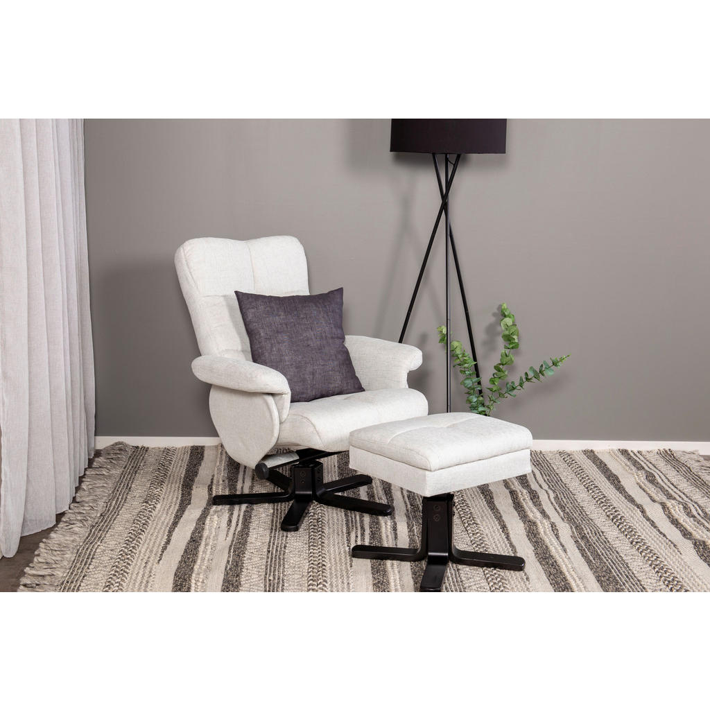 Thumbnail - Livetastic Relaxsesselset, Schwarz, Weiß, Metall, Textil, 78x101x90 cm, Stauraum im Hocker, Stühle