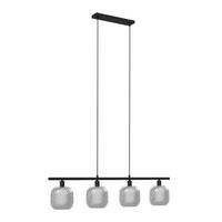 HÄNGLAMPA Asellus 100/15/150 cm  - vit/svart, Basics, metall/glas (100/15/150cm) - Novel