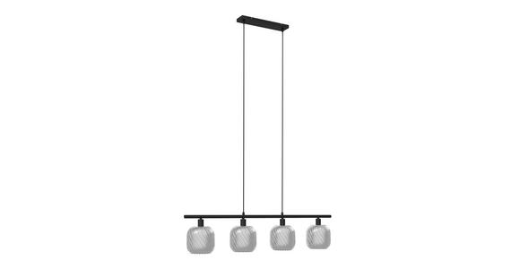 HÄNGELEUCHTE Asellus 100/15/150 cm  - Schwarz/Weiß, Basics, Glas/Metall (100/15/150cm) - Novel