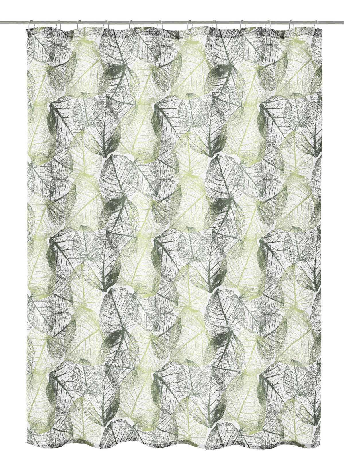 DUSCHVORHANG SELVA 180/200 cm  - Waldgrün/Hellgrün, Basics, Textil (180/200cm) - Kleine Wolke