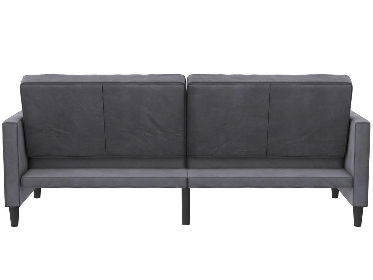 SCHLAFSOFA PALERMO in Velours Dunkelgrau Vintage, Skandinavisch, Modern, Landhaus  - Dunkelgrau/Schwarz, Basics, Kunststoff/Textil (207/86/86cm) - Livetastic