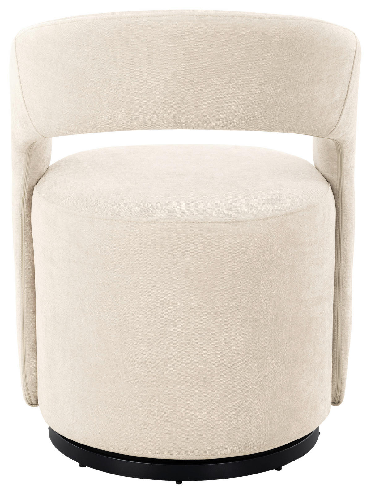 ARMLEHNSTUHL  Sitzfläche 360° drehbar, inklusive Armlehnen Leinenoptik  Schwarz, Beige  - Beige/Schwarz, Design, Textil/Metall (60/81/60,5cm) - Milino