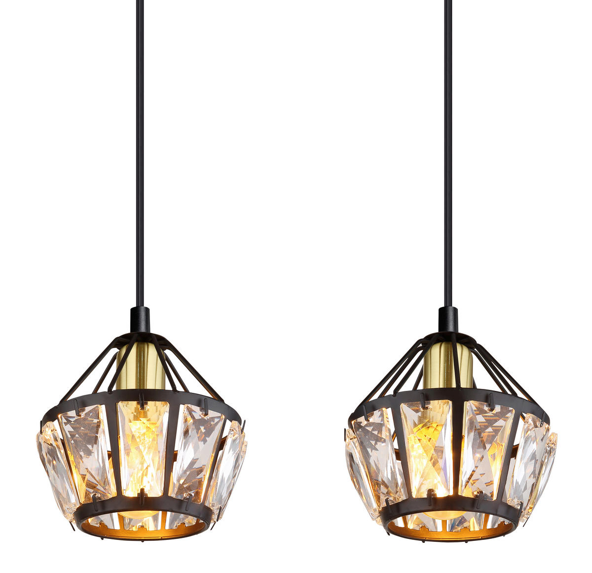 HÄNGELEUCHTE 73/12,5/150 cm   - Klar/Messingfarben, KONVENTIONELL, Glas/Kunststoff (73/12,5/150cm) - Globo