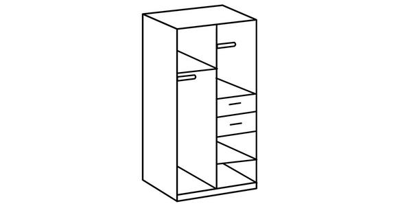 DREHTÜRENSCHRANK  in Grau, Weiß, Sahara  - Schwarz/Weiß, Design, Holzwerkstoff/Kunststoff (90/198/58cm) - Carryhome