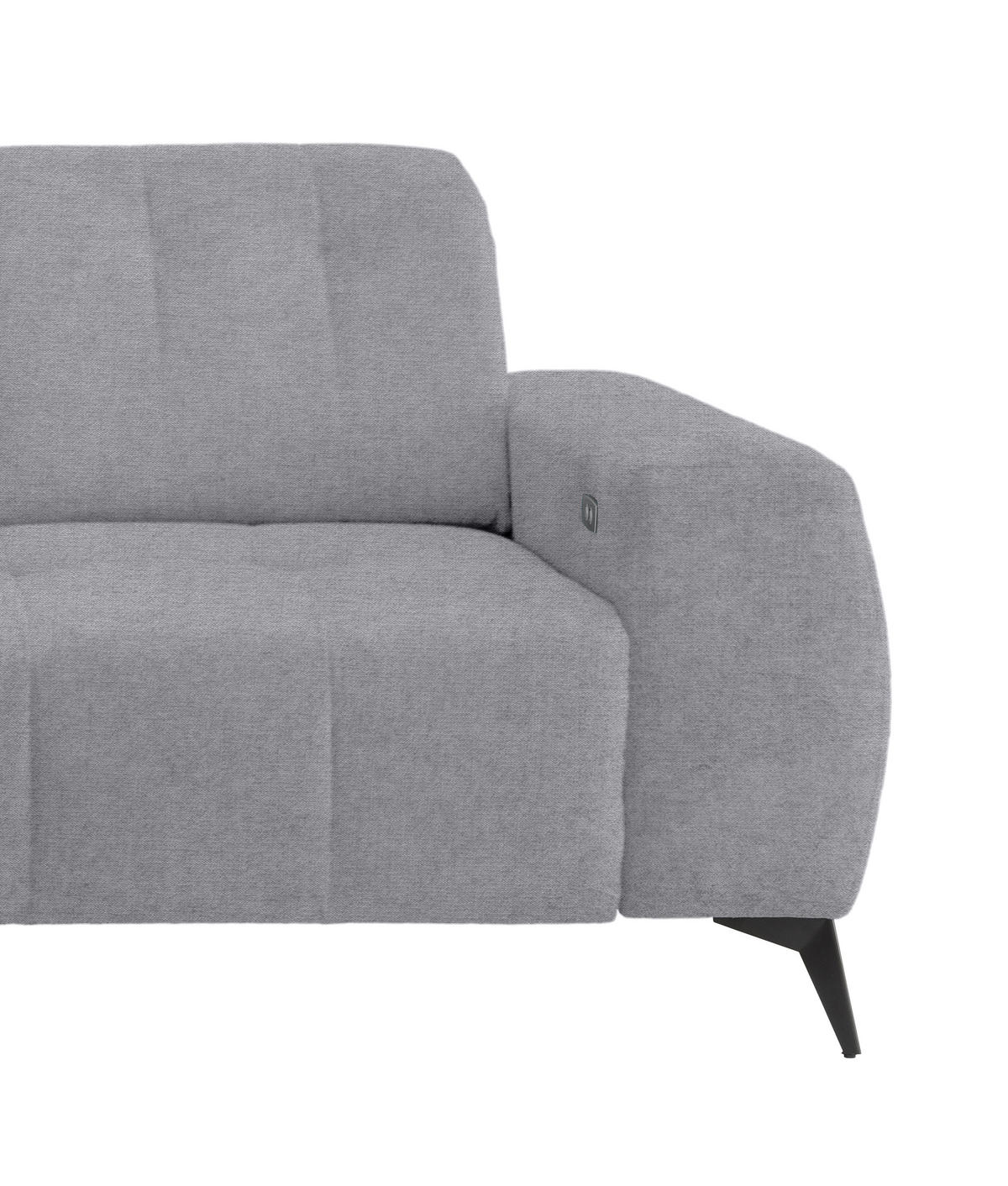 ECKSOFA in Mikrofaser Hellgrau  - Hellgrau/Schwarz, Modern, Textil/Metall (180/258cm) - Livetastic