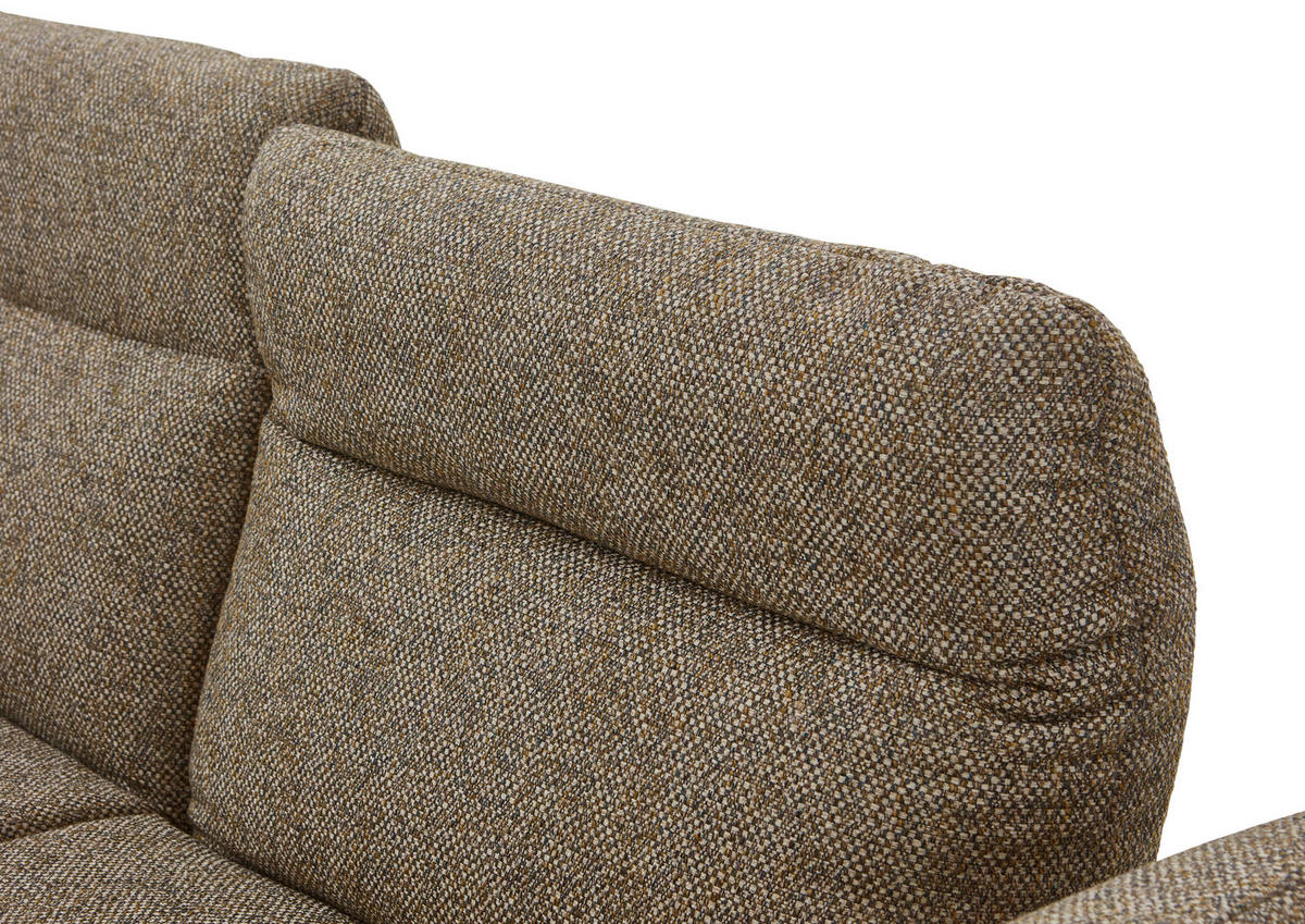 ECKSOFA in Webstoff Graubraun  - Graubraun/Schwarz, Design, Textil/Metall (223/290cm) - Moderano