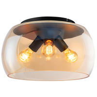 DECKENLEUCHTE  40/23 cm    - Bernsteinfarben, Trend, Glas/Metall (40/23cm) - Collet's Monde