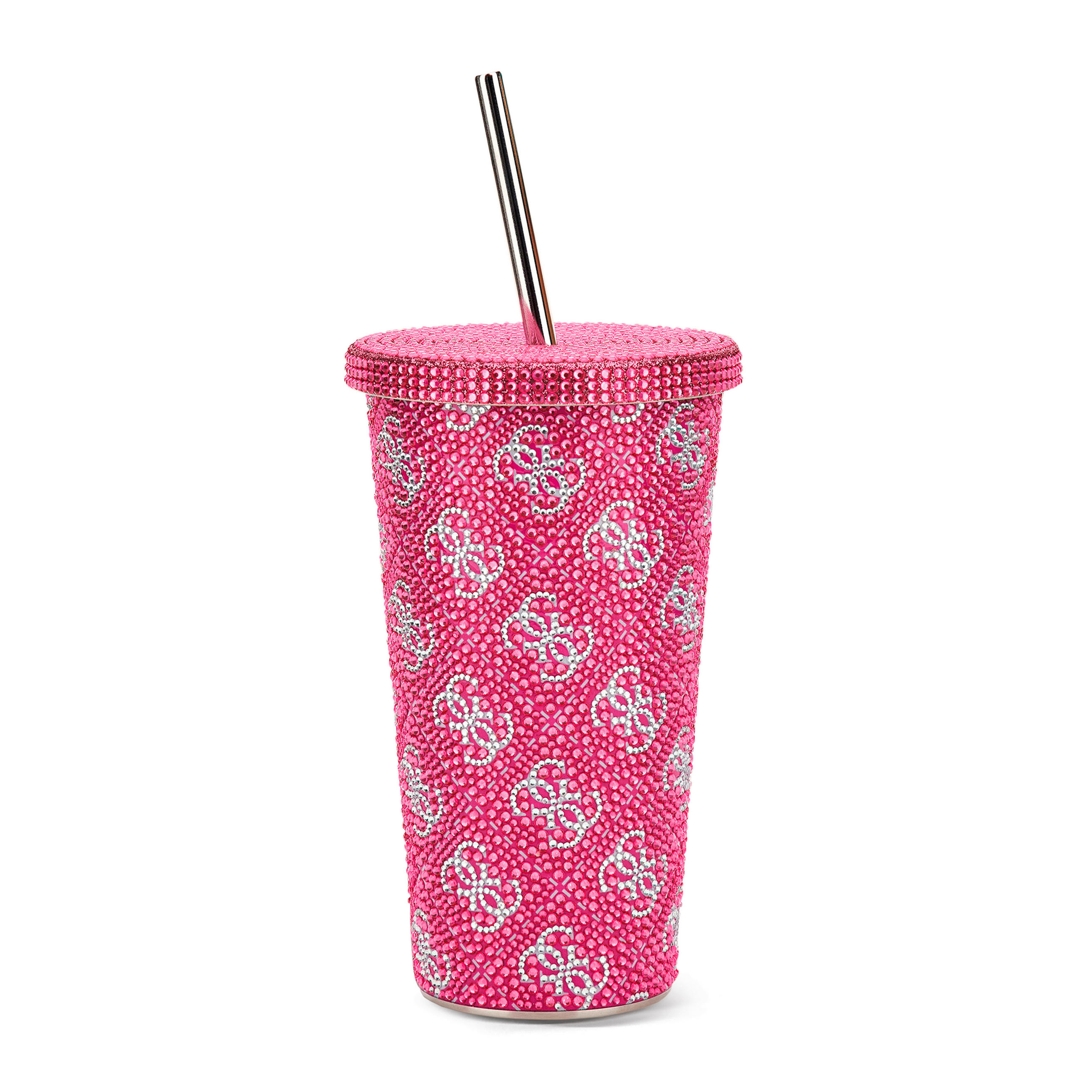 ČAŠA TO GO  0,500 l  PEONY  - pink, Konvencionalno, metal/tekstil (10/17cm) - Guess