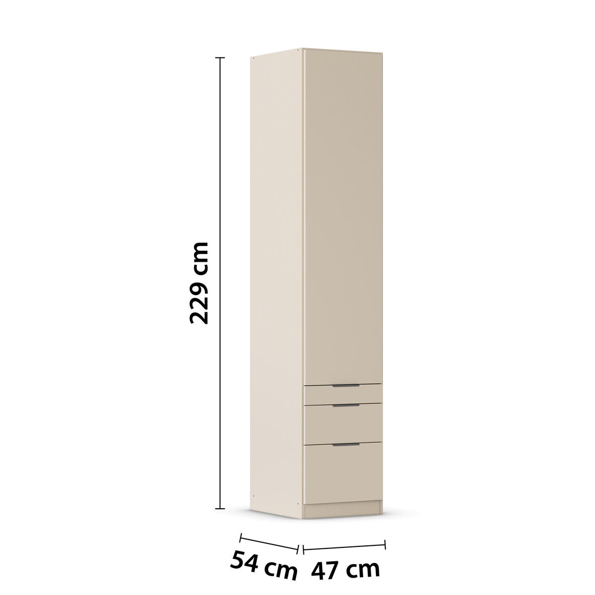 DREHTÜRENSCHRANK in Champagner  - Champagner/Grau, Modern, Holzwerkstoff (47/229/54cm) - Rauch Möbel