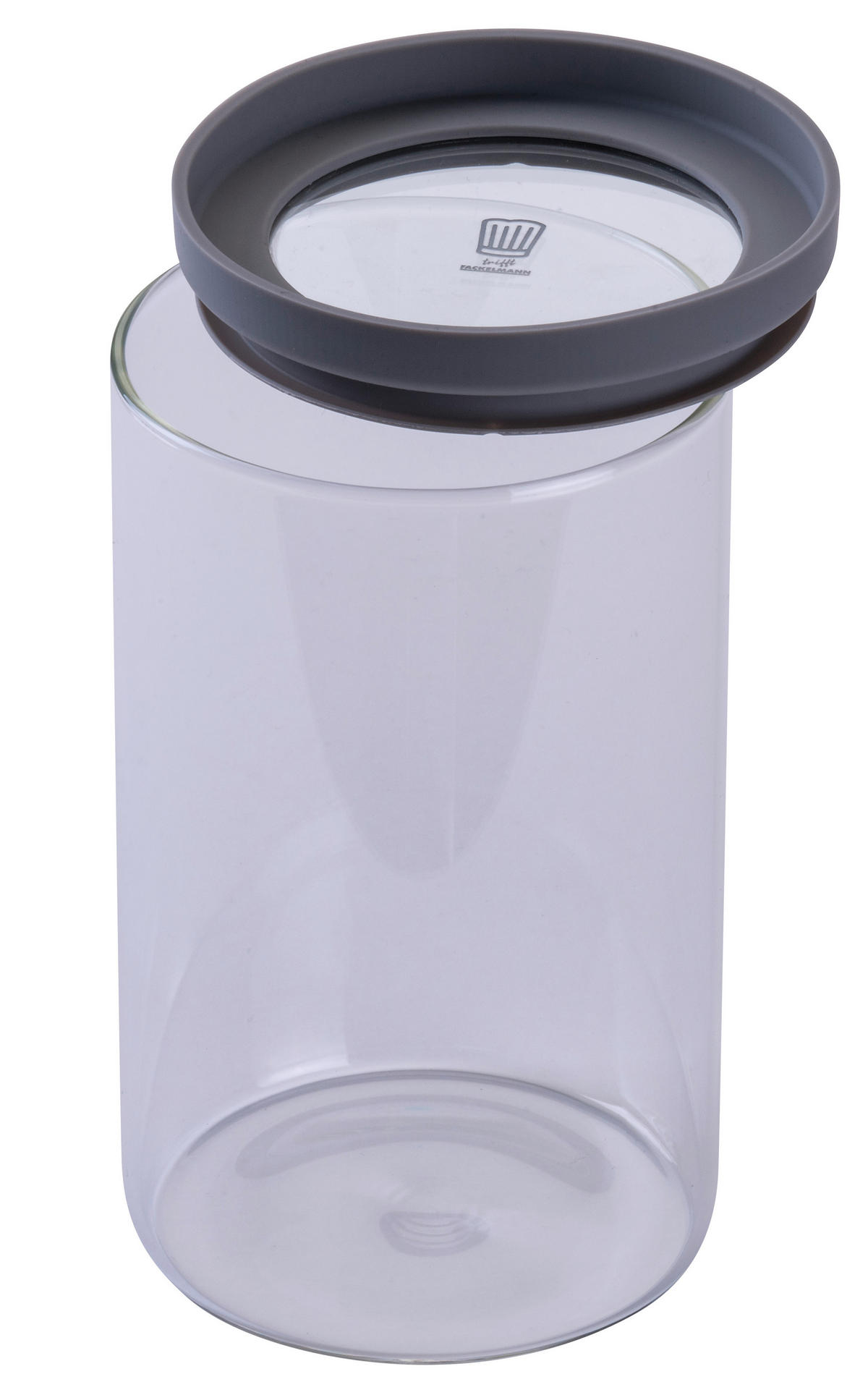 VORRATSDOSE Chefkoch 1 L  - Transparent/Hellgrau, Basics, Glas (1000ml) - Chefkoch+Fackelmann