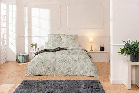POSTELJNINA Exquisit 140/200 cm saten svetlo zelena  - svetlo zelena, Basics, tekstil (140/200cm) - Estella