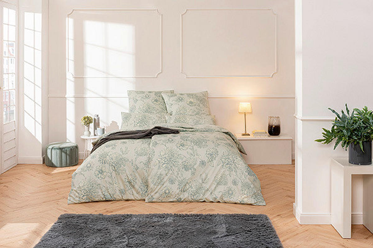 POSTELJNINA Exquisit 140/200 cm saten svetlo zelena  - svetlo zelena, Basics, tekstil (140/200cm) - Estella