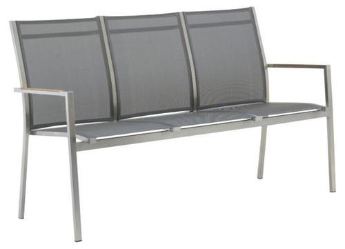 GARTENBANK Teakholz Edelstahl - Edelstahlfarben/Dunkelgrau, Design, Holz/Textil (157/92/63cm) - Zebra Süd