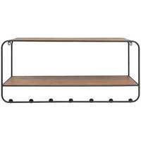 ŠATNÍ LIŠTA, 90/42/32.5 cm - černá/přírodní barvy, Lifestyle, kov/dřevo (90/42/32.5cm) - Livetastic