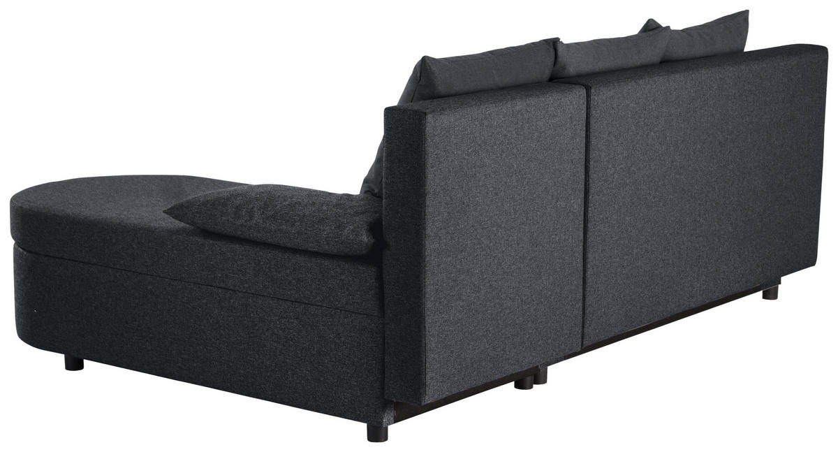 ECKSOFA in Webstoff Anthrazit  - Anthrazit/Schwarz, Konventionell, Kunststoff/Textil (159/196cm) - Ti'me