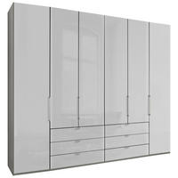 FALTTÜRENSCHRANK 250/216/58 cm 4-türig Grau, Weiß  - Chromfarben/Weiß, KONVENTIONELL, Glas/Holzwerkstoff (250/216/58cm) - Dieter Knoll