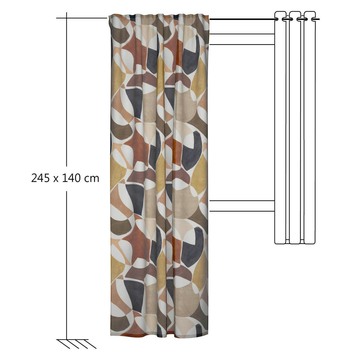 SCHLAUFENVORHANG halbtransparent  - Braun, Basics, Textil (140/245cm) - Fuggerhaus