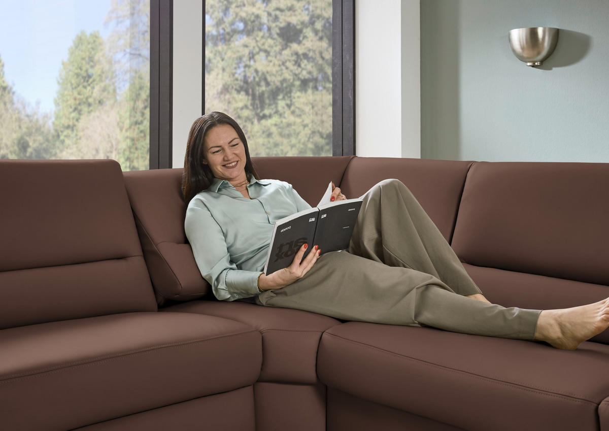 ECKSOFA  in Echtleder Braun  249/290 cm  - Schwarz/Braun, KONVENTIONELL, Leder/Metall (249/290cm) - Beldomo Premium