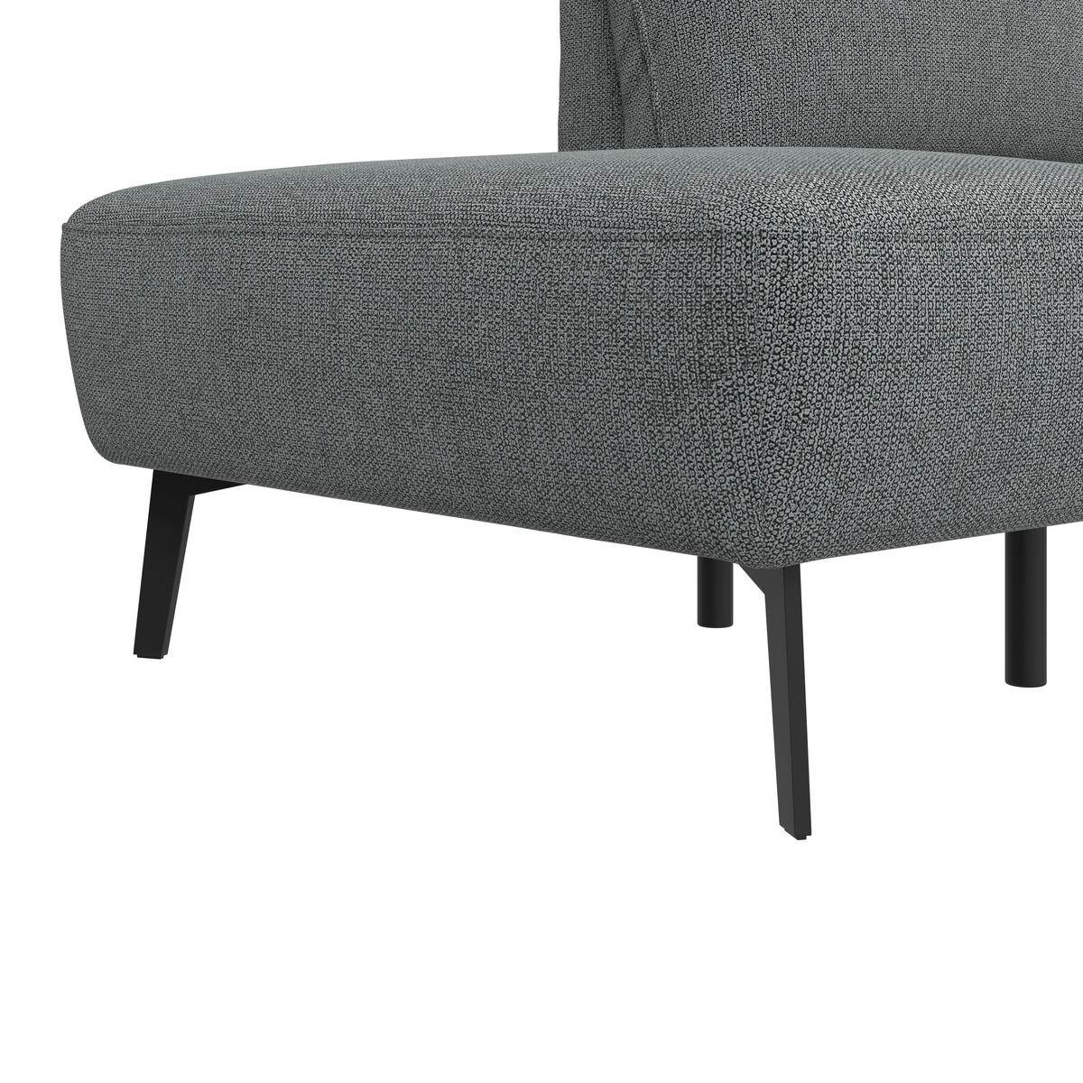 RÉCAMIERE Chenille Dunkelgrau  - Dunkelgrau/Schwarz, Konventionell, Textil/Metall (206/90/92cm) - Elegando