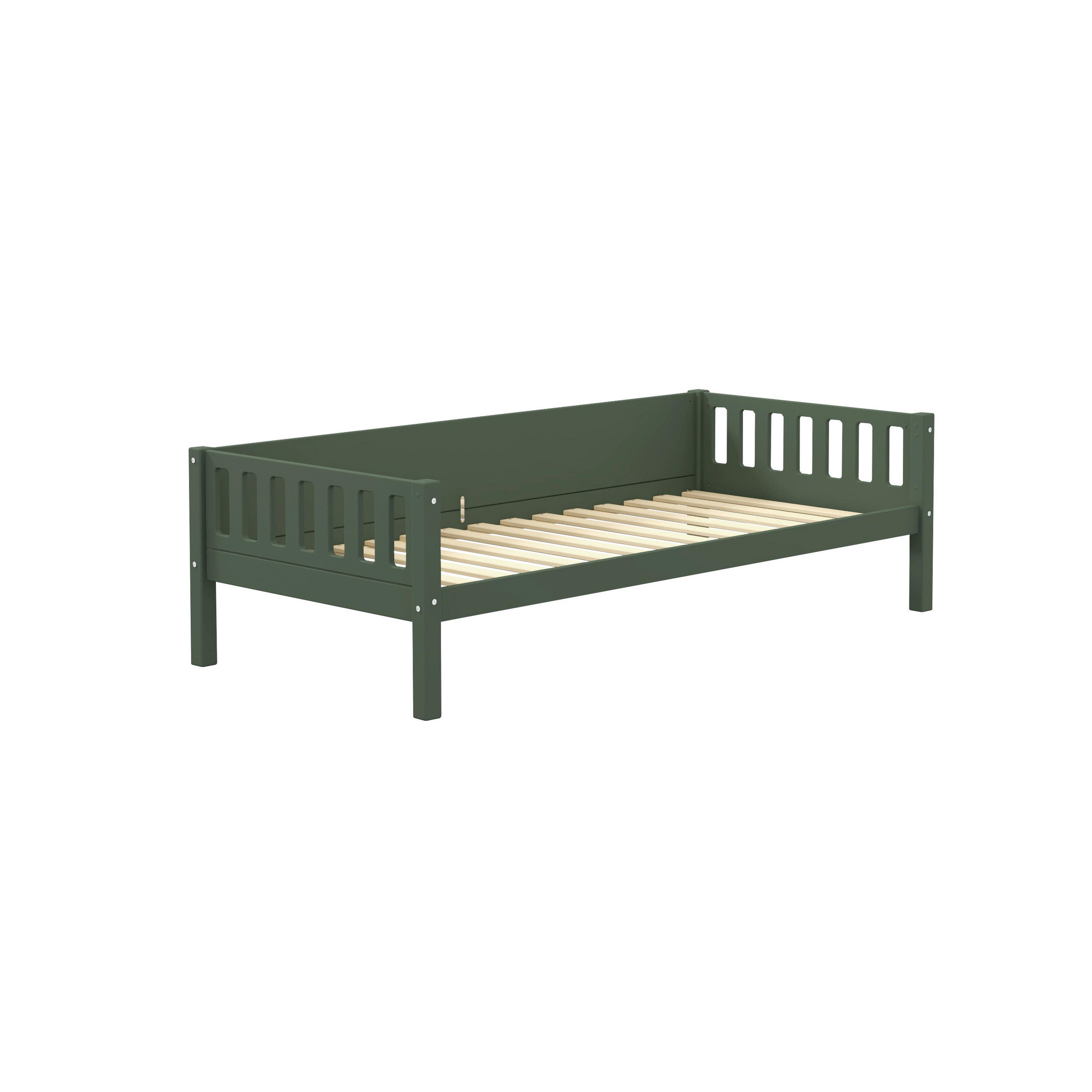 BETT 90/200 cm,  in Dunkelgrün, Rollrost  - Dunkelgrün, MODERN, Holz (90/200cm) - Chameo