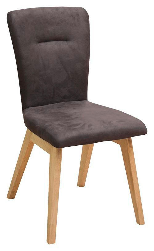 STUHL Mikrofaser Anthrazit, Eichefarben Wildeiche massiv - Eichefarben/Anthrazit, KONVENTIONELL, Holz/Textil (48/91/66cm) - Dieter Knoll