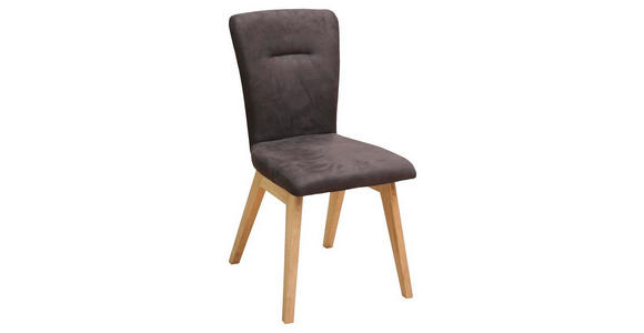 STUHL Mikrofaser Anthrazit, Eichefarben Wildeiche massiv  - Eichefarben/Anthrazit, KONVENTIONELL, Holz/Textil (48/91/66cm) - Dieter Knoll