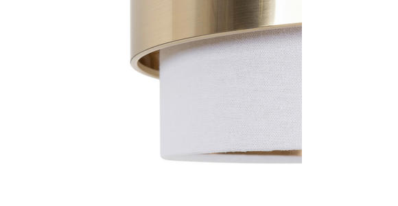 HÄNGELEUCHTE 37/120 cm  - Goldfarben/Weiß, MODERN, Kunststoff/Textil (37/120cm) - Novel