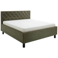 POLSTERBETT 160/200 cm,  in Grün, Matratze, gepolstertes Kopfteil, Lattenrost, Bettkasten, H2 + H3 = mittel + fest  - Schwarz/Grün, Design, Holz/Holzwerkstoff (160/200cm) - Xora