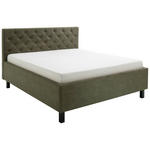 POLSTERBETT Matratze, gepolstertes Kopfteil, Lattenrost, Bettkasten Grün 160/200 cm  - Schwarz/Grün, MODERN, Holz/Holzwerkstoff (160/200cm) - Xora