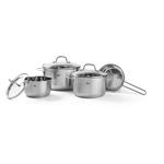 KOCHTOPFSET SAPHIRA 4-teilig  - Klar/Edelstahlfarben, Basics, Glas/Metall - Homeware Profession.