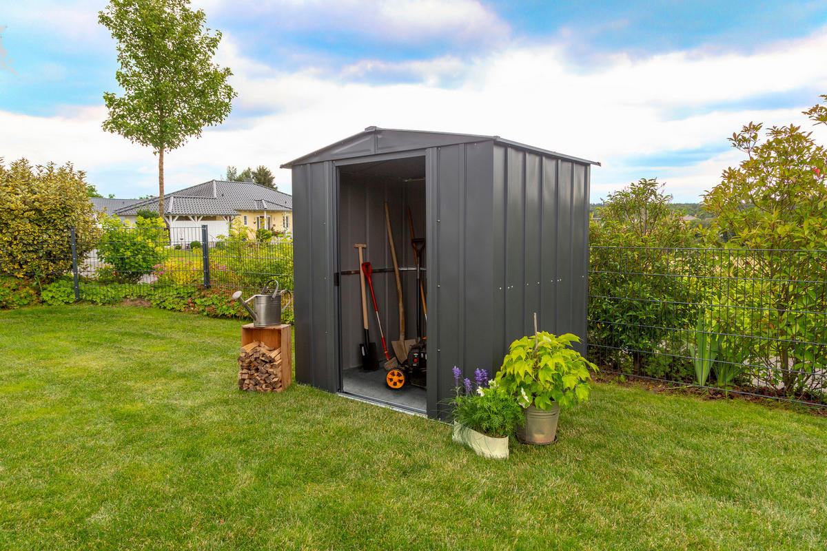 DOMČEK NA NÁRADIE   - sivá, Basics, kov (194/191/151cm)