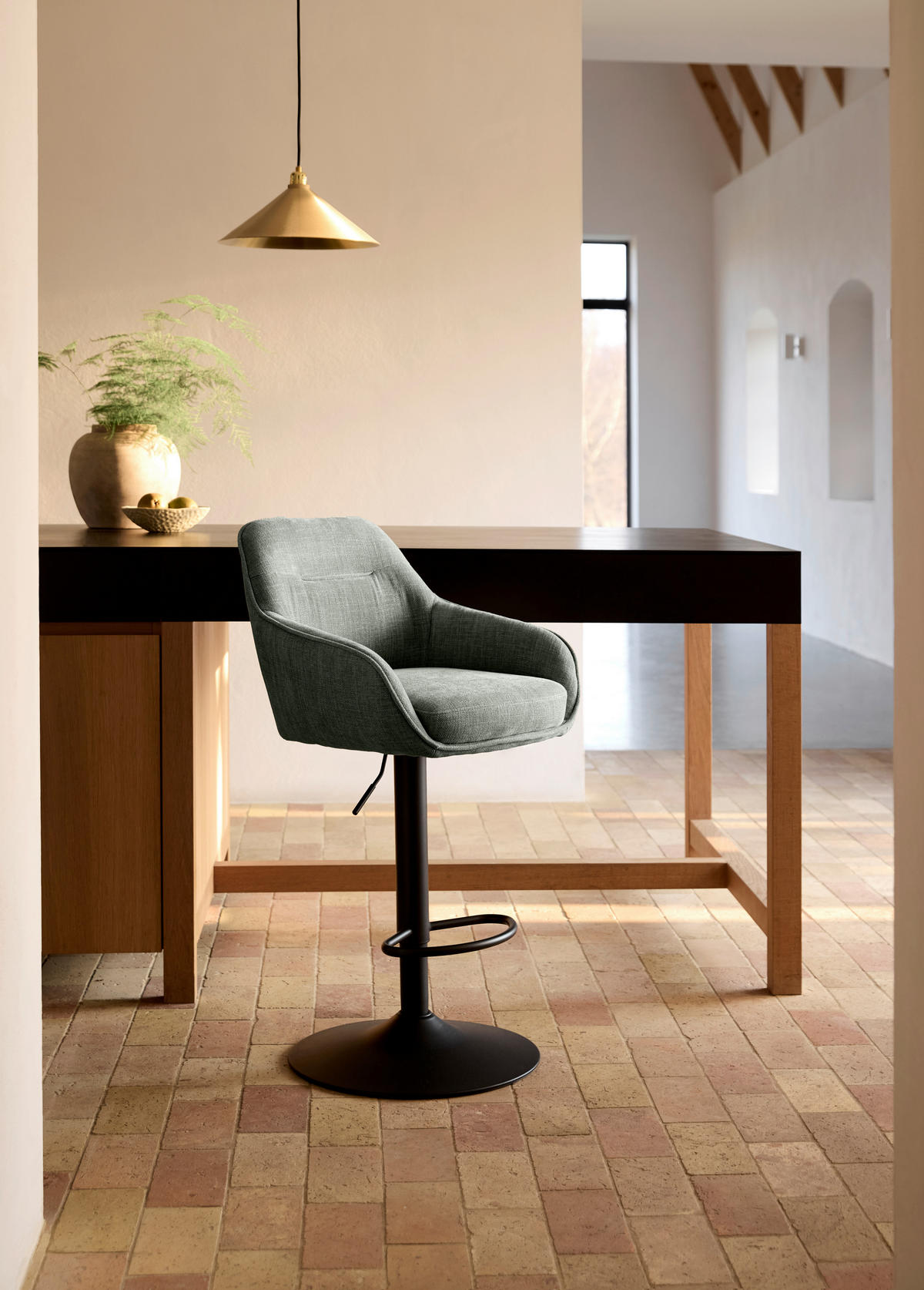 BARHOCKER-SET in Waldgrün  - Waldgrün/Schwarz, MODERN, Textil/Metall (51/95,5-110/53cm) - Livetastic