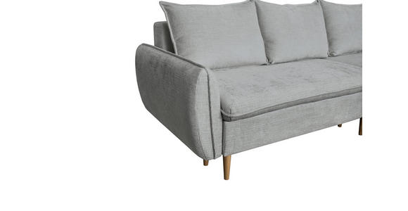 ECKSOFA Grau Chenille - Buchefarben/Grau, KONVENTIONELL, Holz/Textil (244/163cm) - Carryhome