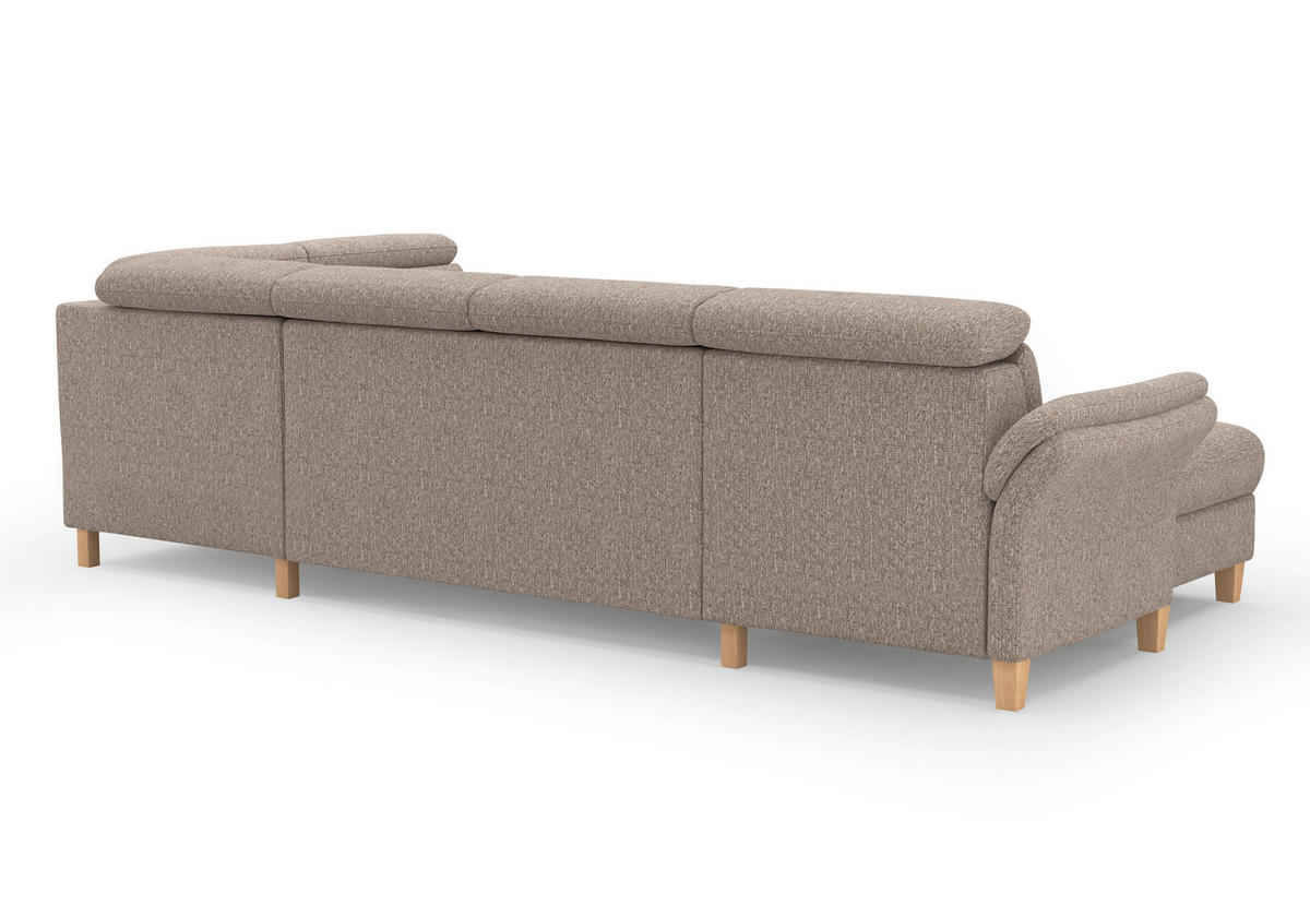 WOHNLANDSCHAFT GLENDALE E Cappuccino Chenille  - Eichefarben/Cappuccino, KONVENTIONELL, Holz/Textil (166/321/193cm) - Sit & More