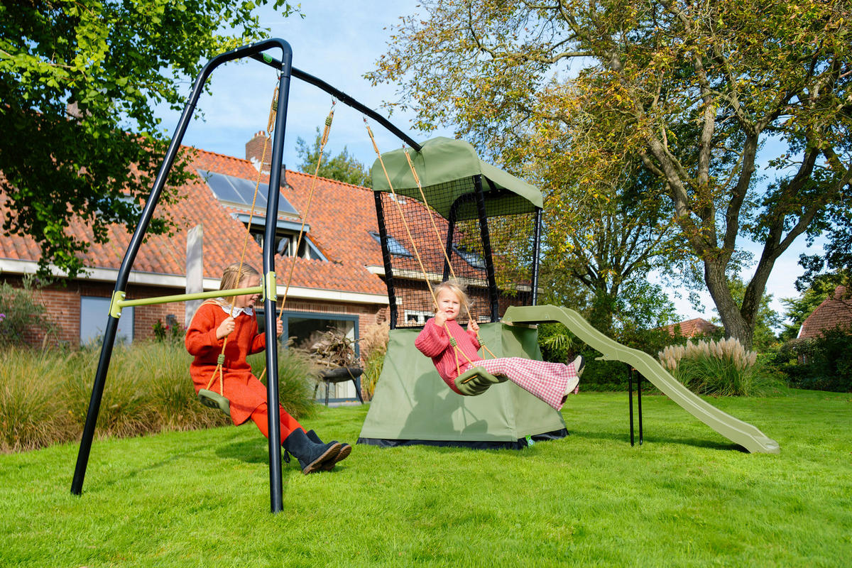 SPIELHAUS  - Schwarz/Naturfarben, KONVENTIONELL, Holz/Kunststoff (253/340/216cm) - EXIT Toys